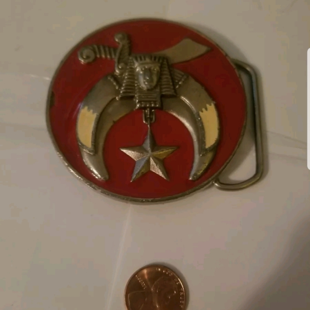 SHRINE SHRINER CRESCENT MOON MASON BELT BUCKLE